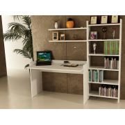 Sanal Mobilya Sirius Kitaplıklı 2 Raflı Çalışma Masası 120-7-6B Beyaz