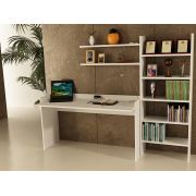 Sanal Mobilya Sirius Kitaplıklı 2 Raflı Çalışma Masası 140-7-6A Beyaz