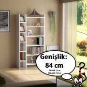 Sanal Mobilya Resital Kitaplık Beyaz 3D-2A-6B