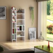 Sanal Mobilya Resital Beyaz Kitaplık 3D-2B-4A