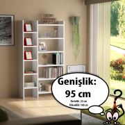 Sanal Mobilya Resital Beyaz Kitaplık 3D-3A-6B