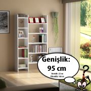 Sanal Mobilya Resital Beyaz Kitaplık 3D-3B-6A