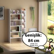 Sanal Mobilya Resital Beyaz Kitaplık 3D-6A-2B