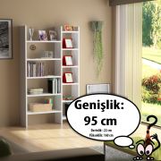 Sanal Mobilya Resital Beyaz Kitaplık 3D-6A-3B