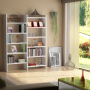 Sanal Mobilya Resital Beyaz Kitaplık 3D-6A-6B