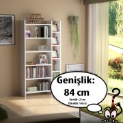 Sanal Mobilya Resital Beyaz Kitaplık 3D-6B-2A