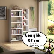 Sanal Mobilya Resital Beyaz Kitaplık 3D-6B-3A
