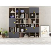 Optibox Kitaplık Sol-Orta-Sağ Sonomo - Gri