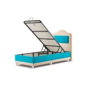 Sanatde Lifos Turkuaz - Krem Tek Kişilik Baza + Başlık 120x200 cm