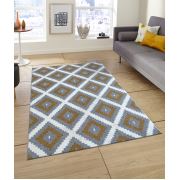 Saray Halı Tilla 012 Mozaik Desen Gold / Gri Modern Halı 120x170 cm