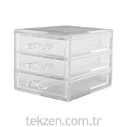 Sarimpeks 3 Çekmeceli Akrilik Makyaj ve Takı Organizeri