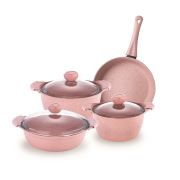 Schafer 7 Parça Gansberg Tencere Seti (Pembe)