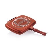 Schafer Granit Kare Double Grill Pan 32 cm - Kırmızı