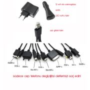 * İndirimli 3 lü Paket* ModaCar 10 Değişik Uçlu Araçta Evde 12V-220Volt Şarj Kiti 13b016