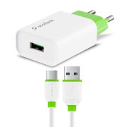 Soultech SC213B Type-C Comfort Fast Seyahat Şarjı 2A+Usb Kablo 2A