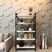 Moonlife Metal Ayaklı 5 Raflı Kitaplık Beyaz