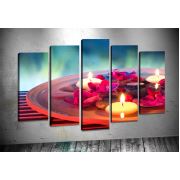 Tablocenter 5 Parçalı Çiçek Kanvas Tablo 60x100 cm
