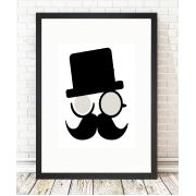 Tablo Center Siyah Çerçeveli Tablo Mustache