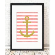 Tablo Center Siyah Çerçeveli Tablo Pink Anchor