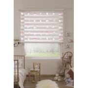 Taç Çocuk Odası Pembe Kedicikli Zebra Perde Boy 260 ZBR-DJ-627 60x260 cm