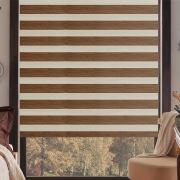 Taç Kendini Temizleyen İnova Bambu Zebra Perde INV-171 Kahverengi 70x200 cm