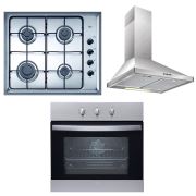 Teka Ankastre Set; HE 615 Fırın, HLX 60 4G AI AL Ocak, DF 60 Davlumbaz, Inox
