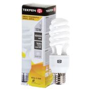Tekfen Enerji Tasarruflu Spiral Ampul 4'lü Paket 15 Watt Beyaz Işık E27 Duy-ESL/MH
