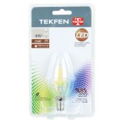 Tekfen 4 Watt Filament Led Ampul Beyaz Işık C35 E14 BLS.