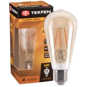 Tekfen Led Rustik Filament Ampul 6 Watt 470 Lümen Gold- ST64 E27
