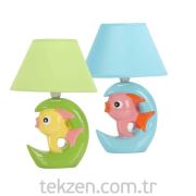 Seramik Masa Lambası Çocuk-D9010-BLUE Yeşil