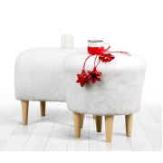 Lorence Home Sheep Puf / Beyaz Yuvarlak