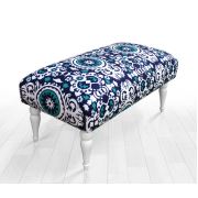 Lorence Home Etnik Beyaz Bench Puf