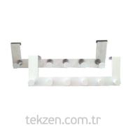 Metal Kapı Arkası 6'lı Askı Gümüş Renk Cs10xx