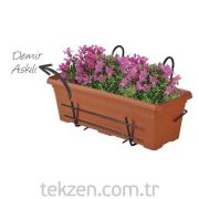 Balkon Saksı Demir Askılı 4.5 Litre Kahve - DBS1K