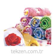 Yorgan Overloklu Tm Baskılı Çift Kişilik 195x215 cm