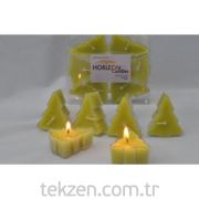 Tealight Mum 6Lı Kutu Sarı Ağaç Şekilli 003910