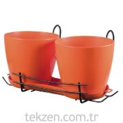 Sardunya Saksı Askılı İkiz Fresh 385*250 mm- SAİSF