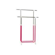 Ayaklı İkili Konfeksiyon Askısı Krom Kırmızı 85x43x90