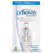 Dr. Brown's 2.Aşama Dar Ağız Biberon Emziği (2 Adet)