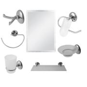 7 Parça Krom Banyo Ayna Seti- Kare Modeli