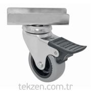 Tekerlek Döner Uzun U Tablalı Frenli Pvc 50 MM 40 KG