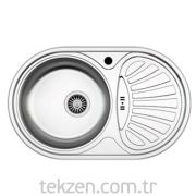 Asil AS06 Sağ Damlalıklı Düz Lavabo Eviyesi İnset 48*78CM 304 0,6 Satin (Şifon Dahil)
