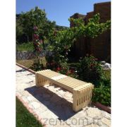 Tekzen Ahşap Oturma Bankı Natural