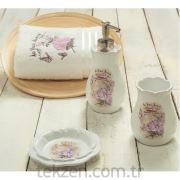 Tekzen Rose Bardak Diş Fırçalık Lila