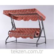 Erinöz 3 Kişilik, 200 cm, Ø51'lik Sabit Salıncak Gümüş Renk (Standart Kumaş)