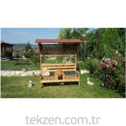 Tekzen Sehpalı Gölgelikli Oturma Bankı