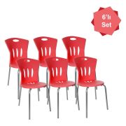 Plastik Sandalye Kırmızı 6'lı