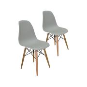 Tekzen Home Eames Sandalye Ahşap Ayaklı - Gri 2 Adet
