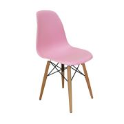 Tekzen Home Eames Sandalye Ahşap Ayaklı - Pembe 1 Adet