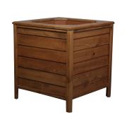 Ahşap Kare Saksı Doğal Sarı Çam Ceviz Renk 53x53x57 cm
